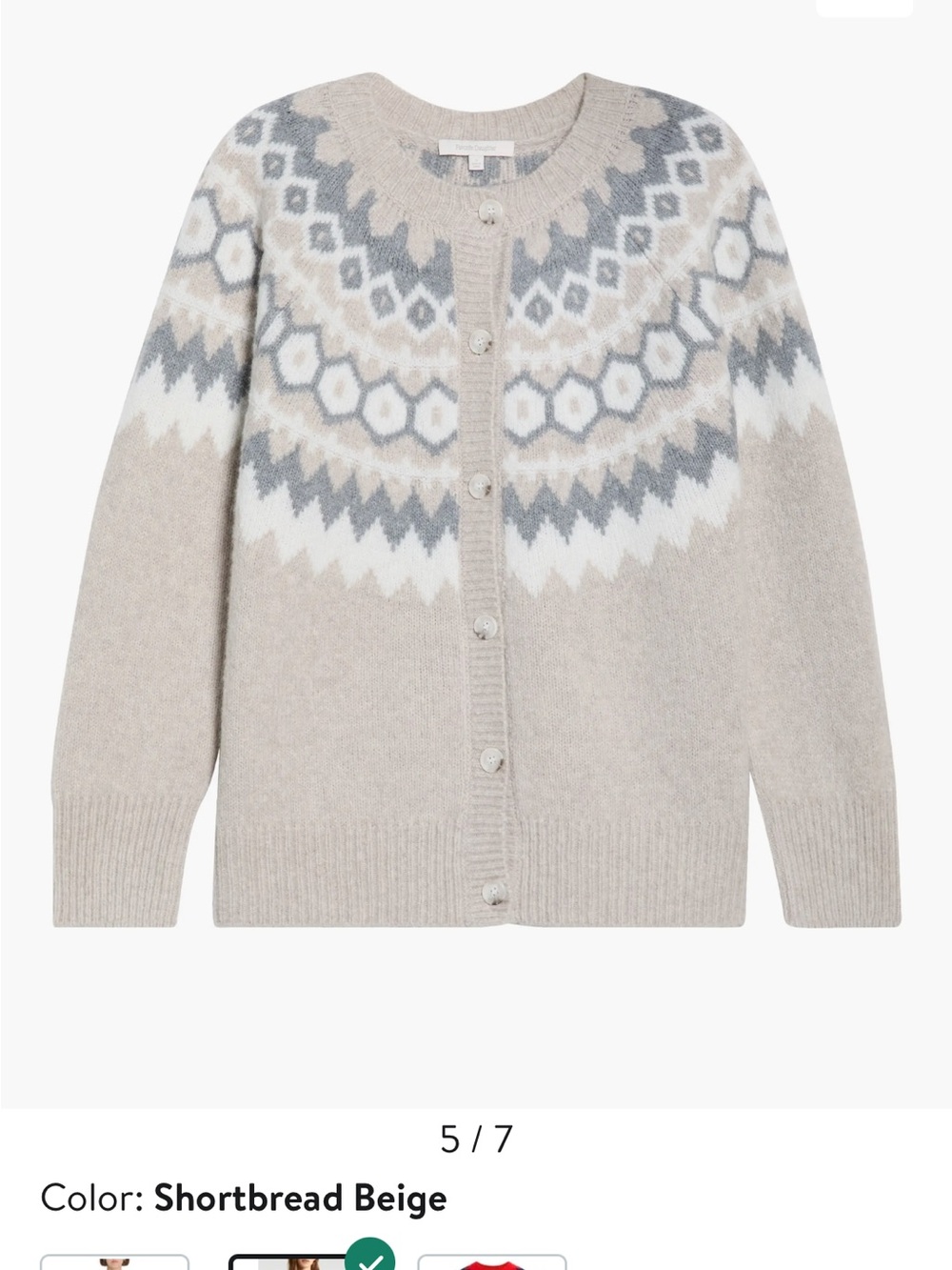 Favorite Daughter -The Snowed In Fair Isle Merino Wool & Cashmere Blend Cardigan